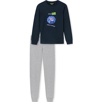 Afbeelding van Schiesser Schlafanzug Lang pyjamaset voor jongens, Indigo, 10 jaar
