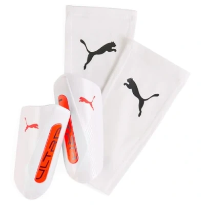 Afbeelding van Puma Ultra Twist Sleeve Unisex Scheenbeschermers, Maat: Medium, White/glowing red