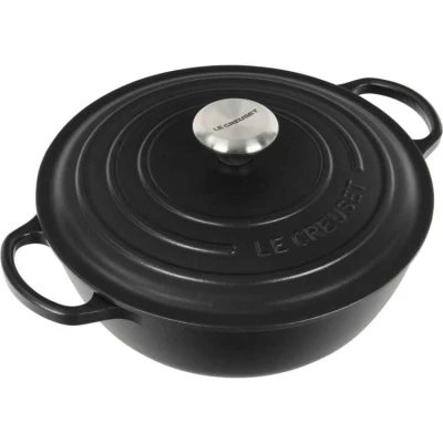 Afbeelding van Braadpan Le Creuset Marmite Gietijzer Mat Zwart 26 cm
