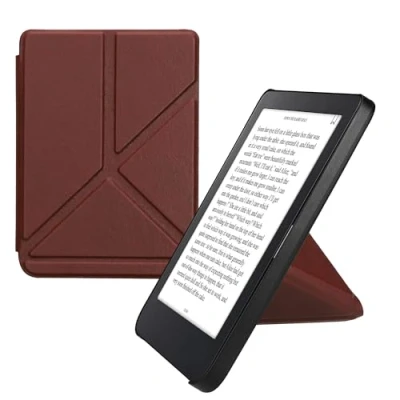 Afbeelding van kwmobile e reader hoesje compatibel Met Kobo Clara 2E hoes standaard Ereader cover van kunstleer In braam