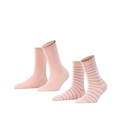 Afbeelding van FALKE Happy Stripe sokken set van 2 lichtroze