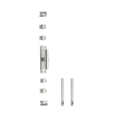 Afbeelding van Klink espagnolet rechts t recht met stangenset 2x 1245 mm geborsteld rvs