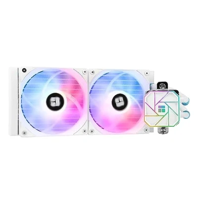 Afbeelding van Thermalright AQUA ELITE 240 WHITE V3 vloeibare CPU koeler, koelrijen, 2 x 120 mm PWM ventilator, S FDB lagers, voor AMD/AM4/AM5, INTEL LGA1150/1151/1155/1156/1200/2011/1700, desktop koeler
