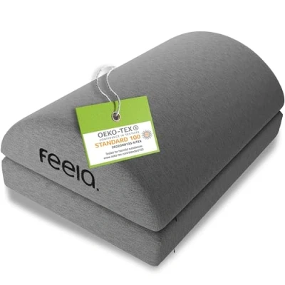 Afbeelding van feela.® Ergonomische voetensteun, vergelijkingswinnaar voor bureau en meer, te gebruiken als voetenbank, voetenbank of voetensteun op kantoor, in hoogte verstelbaar, donkergrijs