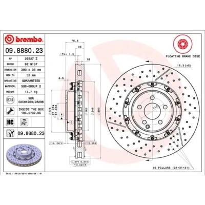 Afbeelding van Brembo Remschijf 09.8880.23