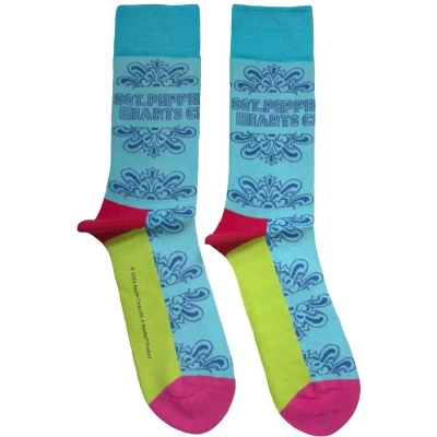 Afbeelding van The Beatles Sgt Pepper Text Outlines Sokken Blauw