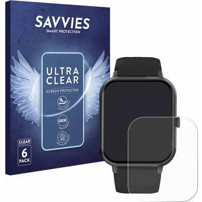 Afbeelding van Savvies Screenprotector voor Yuede Smartwatch 1.85&quot; Folie Beschermfolie transparant (6 Stuks)