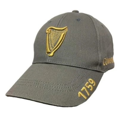 Afbeelding van Guinness Harp geborduurde houtskool baseballpet, houtskool, One size