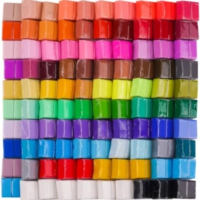 Afbeelding van Tomorotec Polymeerklei 100 STKS 82 Kleuren Kleine Blokken Starter Kit met Gereedschap, Individueel Verpakt Oven Bakken Modellering Klei, Niet Giftige Molding DIY Klei voor Beeldhouwen