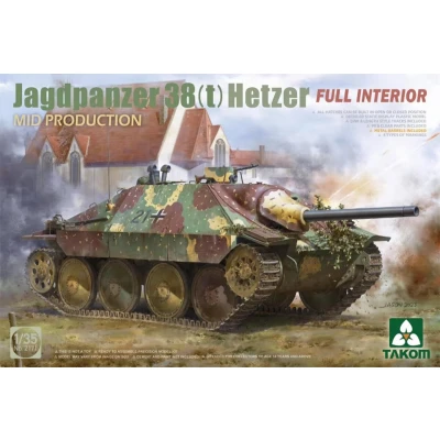 Afbeelding van 1:35 Takom 2171 Jagdpanzer 38(t) Hetzer Mid Production w/Full Interior Plastic Modelbouwpakket