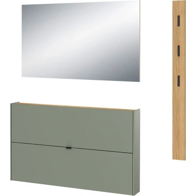 Afbeelding van Germania Ameca Taupe Groen / Eiken Halmeubelset Twee