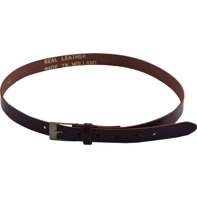 Afbeelding van Stijlvolle Paarse leren riem, 2 cm breed, 85 lang, smalle riem met elegante zilveren gesp