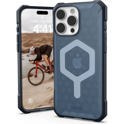 Afbeelding van Apple iPhone 16 Pro Max MagSafe Hoesje Siliconen en TPU (zacht) UAG Softcase/Backcover Blauw Telefoonhoesje Shockproof/Valbescherming