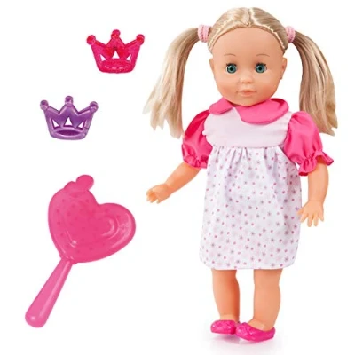 Afbeelding van Bayer Design 93335AJ Karlene, functionele pop, interactieve met slaapogen, spreekt 50 zinnen, 33 cm, accessoires, blond haar