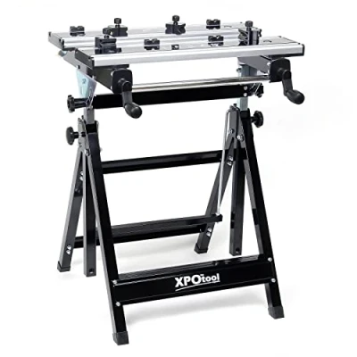 Afbeelding van XPOtool mobiele werkbank tot 100 kg inklapbare werktafel verstelbare hoogte 77 107cm kantelen