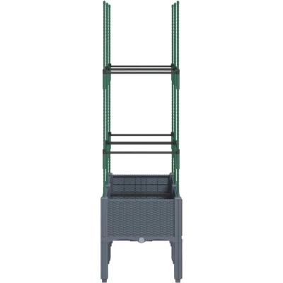 Afbeelding van Plantenbak met latwerk 80x40x142,5 cm polypropeen grijs