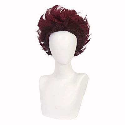 Afbeelding van HIROAKIYA Tanjiro Kamado Wig, Demon Slayer Kimetsu no Yaiba Cosplay Wig with Cap