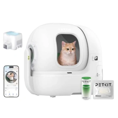 Afbeelding van PETKIT PUROBOT MAX PRO Zelfreinigende Kattenbak, AI Camera, Automatisch 2.4G en 5G Wifi, App Control, Gezondheidstracering, Geurverwijdering, 76L, voor Verschillende Katten