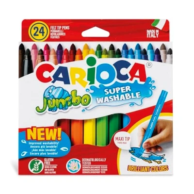 Afbeelding van Viltstiften Carioca Jumbo Maxi set à 24 kleuren