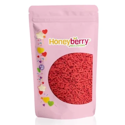Afbeelding van Natuurlijke Eetbare Kleurrijke Strooisels 200g Cakedecoratie en Suikerstrooisels Perfect voor Bakken, Taarten, Cupcakes, Koekjes Desserts Geproduceerd in de EU (Rode Suikerstokken)