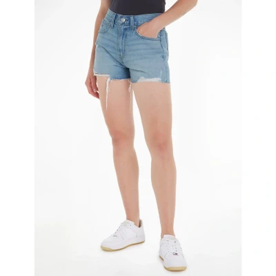Afbeelding van Tommy Hilfiger dames High waist slim fit korte broek van denim in de kleur Indigo, maat: W25