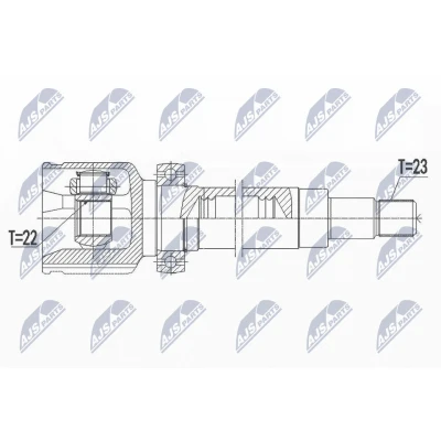 Afbeelding van Homokineet reparatie set, aandrijfas NTY NPW FR 114