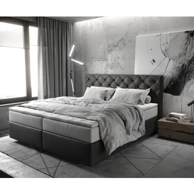 Afbeelding van Boxspringbed Dream Great Microvezel Antraciet Vintage 180x200 cm TFK Matras en Topper