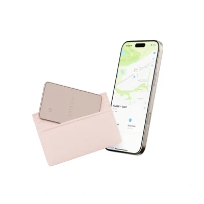 Afbeelding van SATECHI FindAll Portemonneekaart met Find My, Kaarttracker Vergeten Melding, Geluidssignaal en Draadloos Opladen, Werkt iPhone, iPad, Mac Woestijnroze