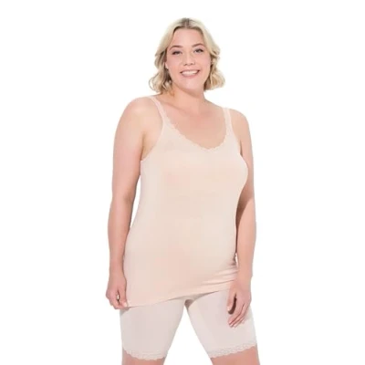 Afbeelding van Ulla Popken Hautfreundlich Hemd, Dames, Maat: 58/60, Beige