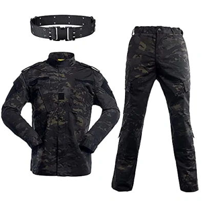 Afbeelding van Airsoft Paintball Tactical Suits Mannen Jacht Combat BDU Uniform Jas Camo Shirt &amp; Broek met Riem voor Shooting Hunting War Game