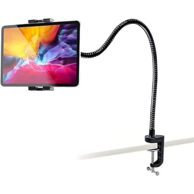 Afbeelding van woleyi Tablethouder, Verstelbaar 50 cm Zwanenhals voor Bureau/Tafel/Bed, iPad Pro 12.9 10.5 9.7 Air Mini 5 4 3 2, iPhone 12 Max 11 en 12,9 inch Tablet Smartphone