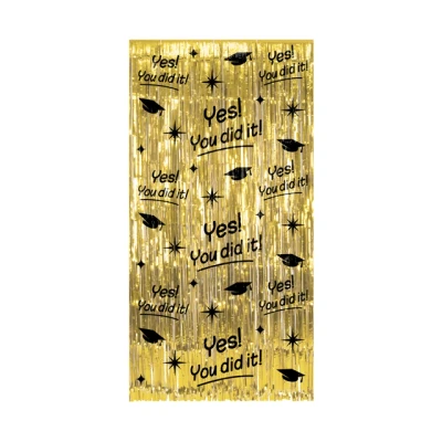 Afbeelding van Deurgordijn Yes You Did It Goud Zwart Classy 100x200cm per stuk