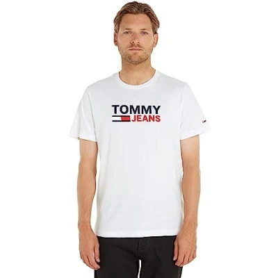 Afbeelding van Tommy Jeans LOGO TEE Tshirt print, Heren, Maat: Small, White