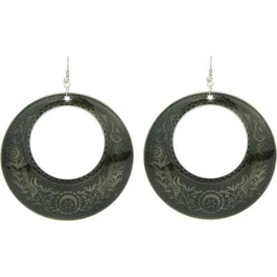 Afbeelding van Behave Oorhangers met cirkelvormige hanger in vintage design