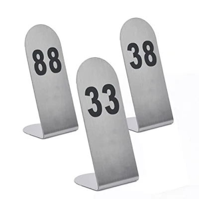 Afbeelding van Tafelnummers 1 25/50/100 Metalen Stapelbare Tafelnummerkaarten For Restaurants, Bars, Cafés, Bruiloften Tafelnummerborden, Gemakkelijk Schoon Te Maken, Kan Worden Hergebruikt