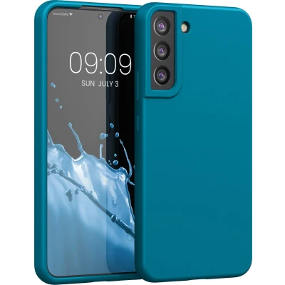 Afbeelding van kwmobile telefoonhoesje geschikt voor Samsung Galaxy S22 Plus Hoesje met siliconen coating Smartphone case in rifblauw