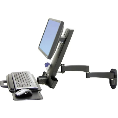 Afbeelding van Ergotron Combo Arm Serie 200 Monitor wandbeugel 1 voudig 25,4 cm (10) 61,0 (24) Zwart Toetsenbordhouder, Kantelbaar, Zwenkbaar, Roteerbaar