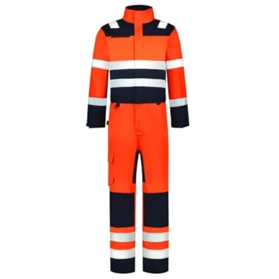 Afbeelding van Tricorp 753009 Overall High Vis Bicolor Fluo Rood/Inkt