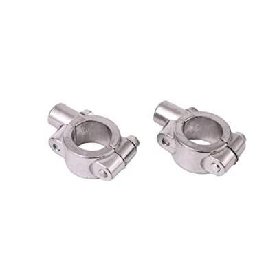Afbeelding van 2 x universele 7/8 inch (22 mm) motorfiets stuurhouder spiegel beugels bevestigingsklemmen zilver
