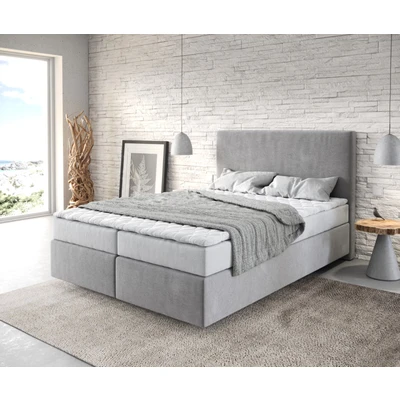 Afbeelding van bed Dream Well Grijs 140x200 cm Microvezel stof met matras en topper boxspring