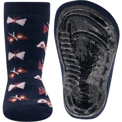 Afbeelding van Antislipsok Ewers Donkerblauw met Vlindertjes 31/34