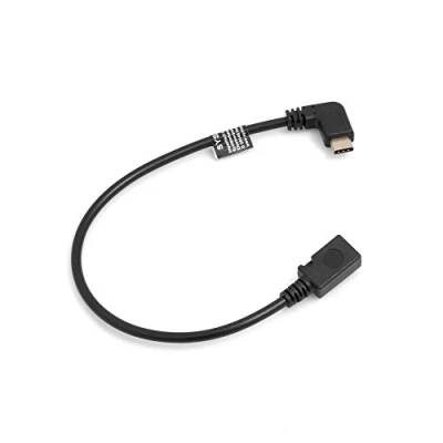 Afbeelding van System S USB 3.1 type C kabel stekker 90 graden hoek naar Micro 2.0 aansluiting datakabel oplaadkabel adapter verlenging (ca. 27 cm)