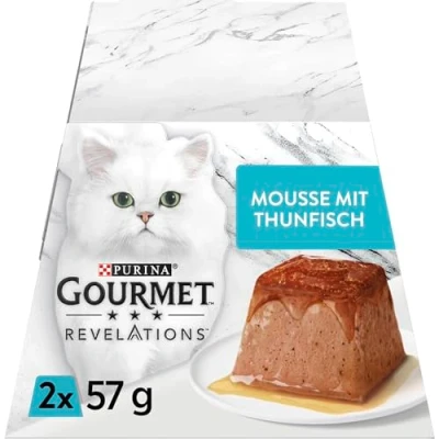 Afbeelding van Gourmet Revelations Mousse, kattenvoer nat in saus, met tonijn, 12 stuks (12 x 2 porties van 57 g)