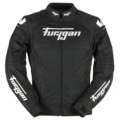 Afbeelding van Furygan Atom Vented Evo Geperforeerde motorfiets textiel jas, zwart wit, afmeting 2XL voor man