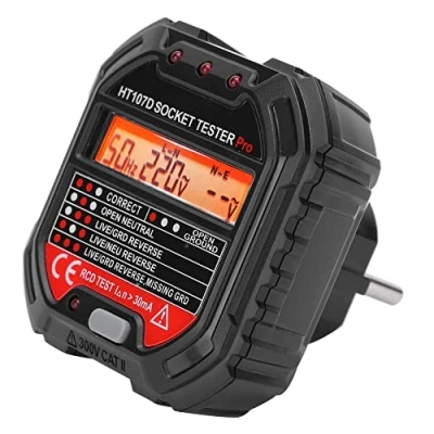Afbeelding van Walfront HT107D EU90‑250V 45 65Hz Stopcontacttester Uitgangstester Detectie van Stopcontactdraadverbinding Netspanningsfoutcontrole Gereedschapsdetector Elektroscoop Digitaal LCD display