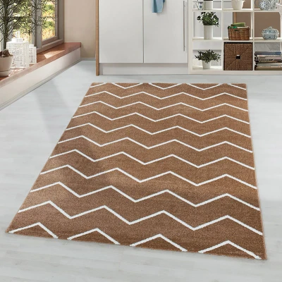 Afbeelding van Laagpolig vloerkleed Smoothly Weave Bruin/Wit 140x200cm Adana Carpets