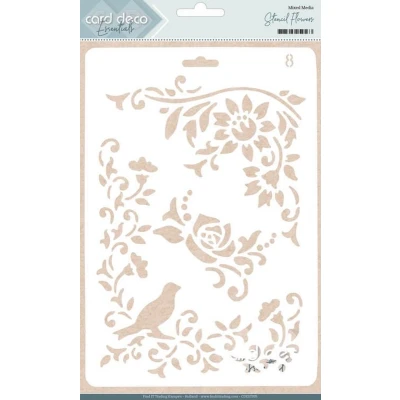 Afbeelding van Card Deco Essentials Stencil Flowers