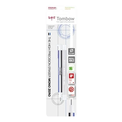 Afbeelding van Tombow Mono gumvulpotlood met extra vullingen Rond 2,3 mm Blauw/Wit/Zwart