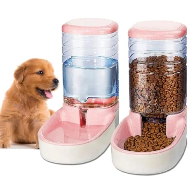 Afbeelding van Edipets, automatische voerbak kat, automatisch, 2 eenheden, 3,8 l, voer en waterbak voor huisdieren (Roze)