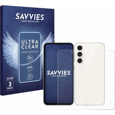 Afbeelding van Savvies (6 Stuks) Schermbeschermer voor Samsung Galaxy S23 FE (Voor+Achter) Screen Protector Ultra Transparant